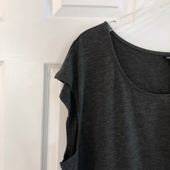 Torrid Shirred Tulip Midi Dress Charcoal Heather - Picture 7 of 8